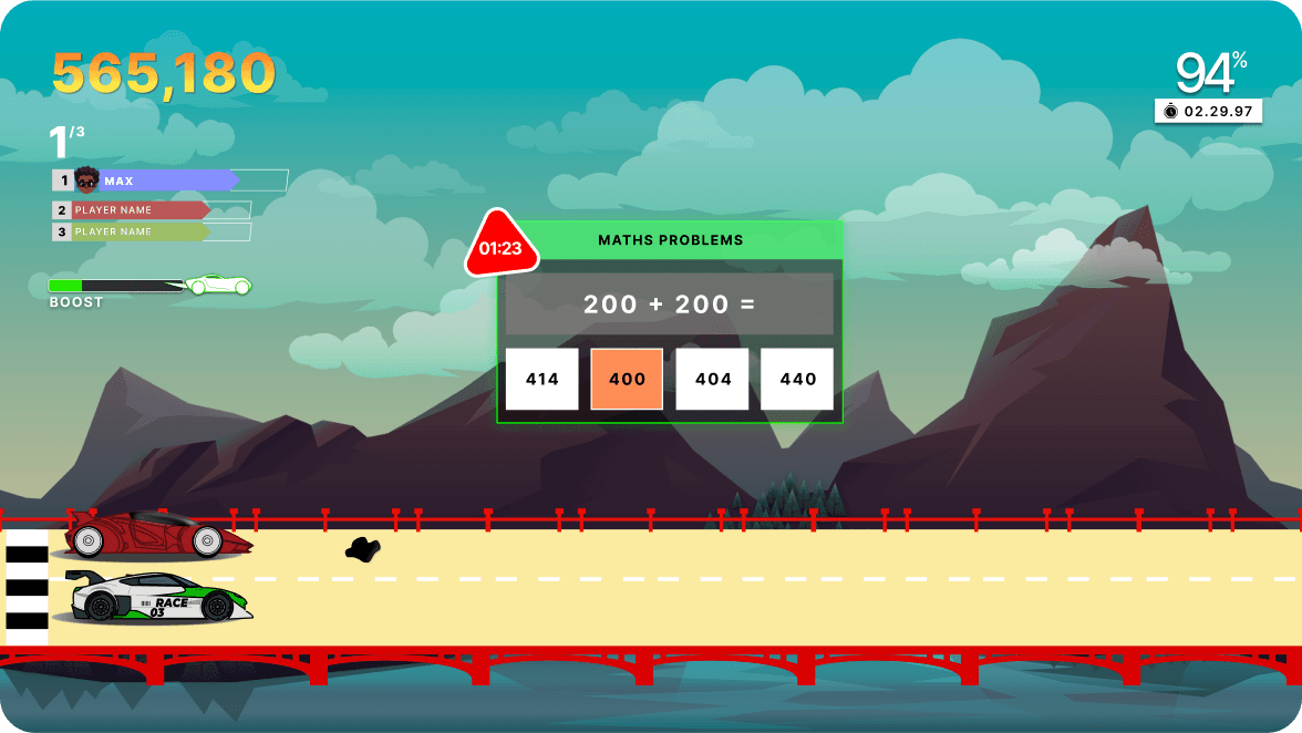 Lena Maths Racer Game